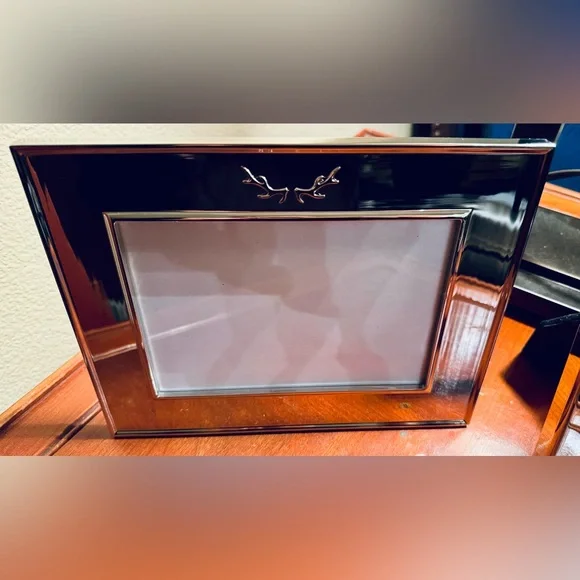 NWOT 2 Pottery Barn Silver Tone Frames Winter Theme skis antlers preppy cabin - Picture 4 of 15